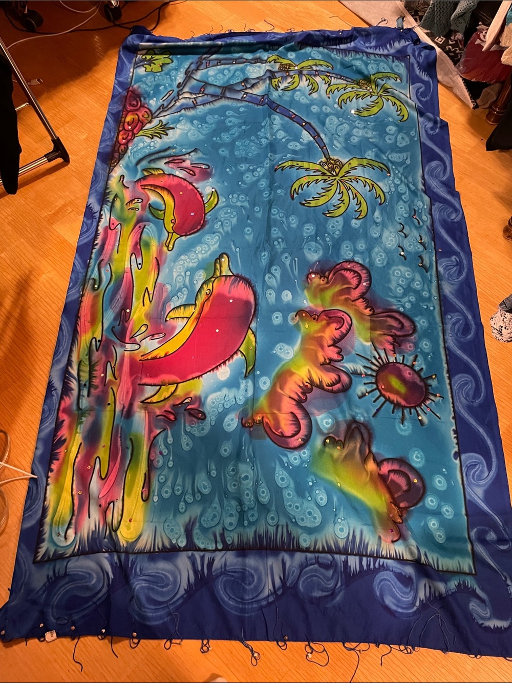 Bananamoon Blue Tropical Print Swim Sarong